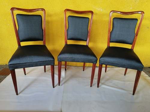 Silla Deco 1950 Antigua Cedro Y Córdoban Plata Italy 