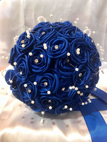 Buque De Noiva Azul Royal / Grande / Casamento/ Lembranca | Frete grátis