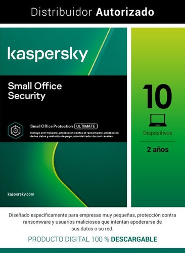 Kaspersky Smallofficesecurity 10user+10mobil+1fileserv 2años
