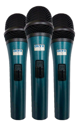 Kit 3 Microfones Dinâmico Com Fio Tk 51c Onyx