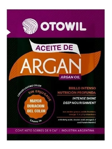 Otowil Aceite De Argan Nutricion Brillo Sobre No Frizz
