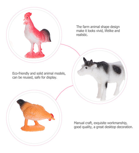 12 Peças De Brinquedo De Plástico Com Figuras De Animais De