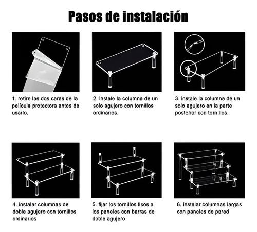 2 Sets De Expositores Acrílicos Elevables Multiusos Modernas