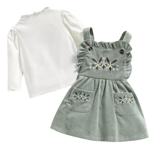 Jumper Corderoy Vestido Bebe Con Remera Manga Larga