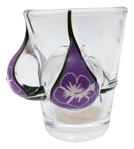 Adorno Vaso Shot Con Corpiño Violeta