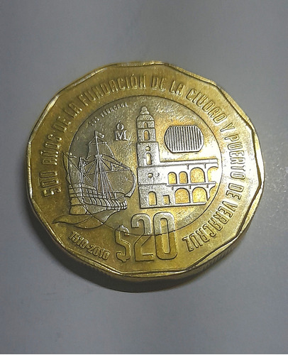 Moneda 500años De Fundación D La Ciudad Y Puerto De Veracruz