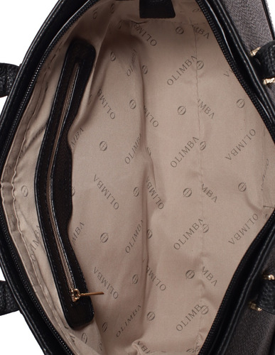 Bolsa Tote Olimba Para Dama Formal Casual 9842 Negro Lisa Oro