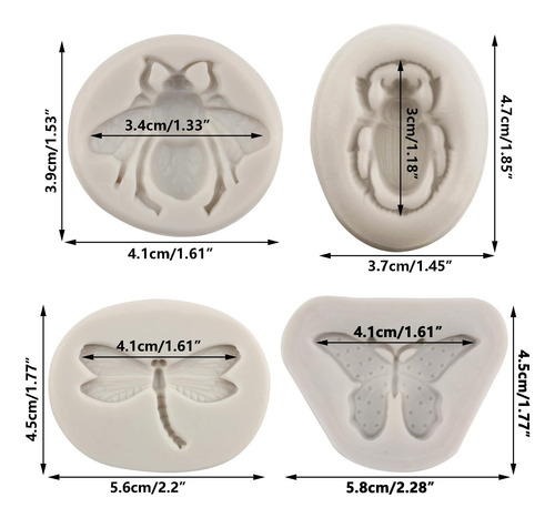 Molde De Silicona Para Insectos Y Caramelo De Pastel
