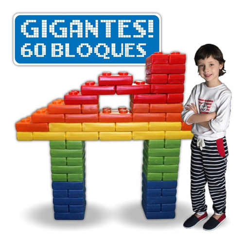 Bloques Ladrillos Gigantes - 60 Unidades - Super Oferta