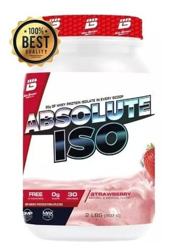 Iso Whey Absolute Protein Isolado 907g Bio Sport Sabor Morango