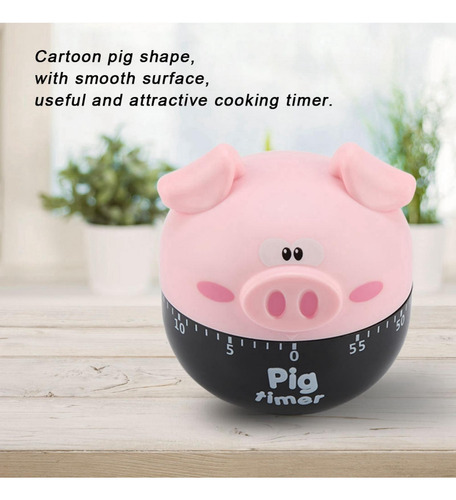 Cute Cartoon Pig Kitchen Mechanical Timer