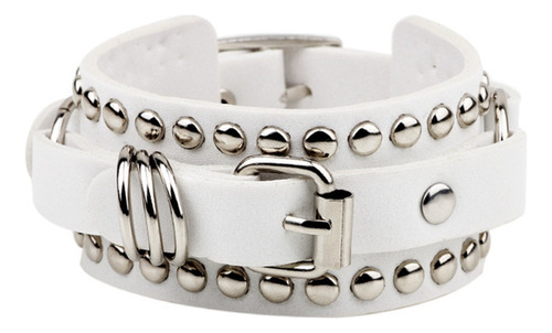 Brazalete Rockero Unisex De Piel Gótica Con Púas Rive