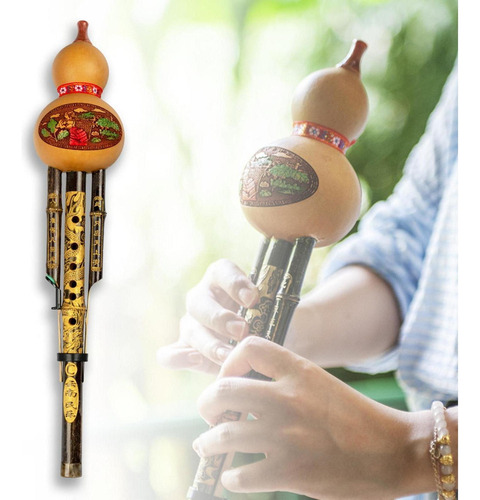 Hulusi Instrumento Musical Chinês Flauta De Cabaça De