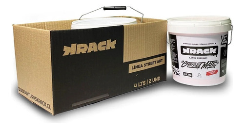 Pack 2 Und. Látex Premium Krack Street Mate, 4 Litros C/u