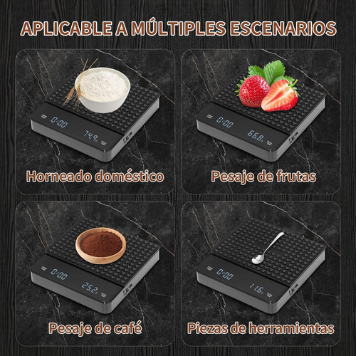 Báscula De Café Digital De 3kg Con Temporizador Cocina