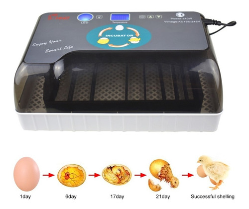Imagen 2 de 10 de Incubadora Automatica Led Con Ovoscopio Led 40w