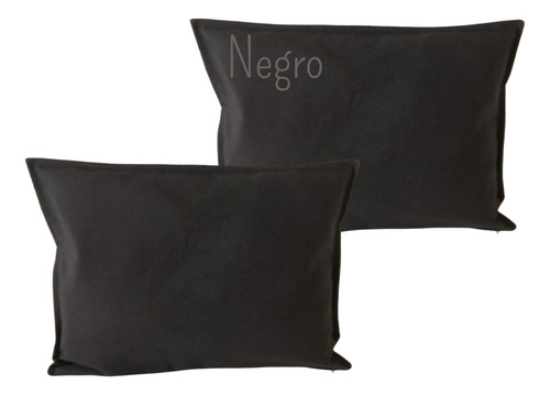 Funda De Almohadón Deco-home 35x50 Cm Pack X2 Ana No Duerme Negro Lisa