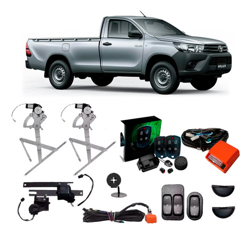Vidro Hilux 2p 2024 2025 + Alarme Positron E Trava Tragial