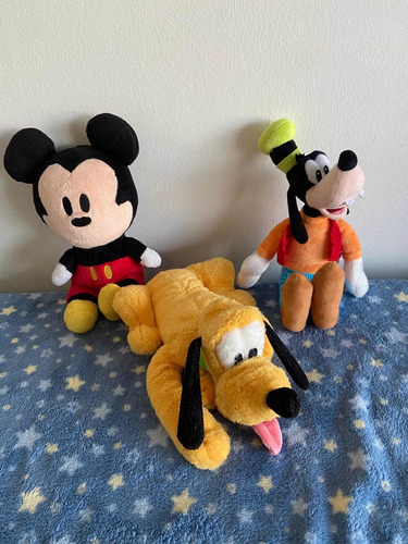 Set Peluches Mickey Pluto Goofy 25 A 28 Cm