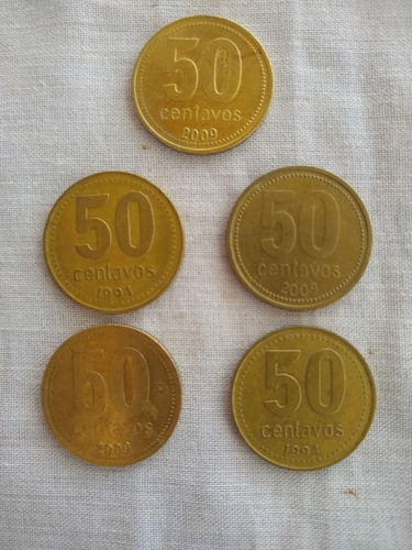 Lotes De Monedas Argentina, 50 Centavos 1994 / 2009 (Usado)