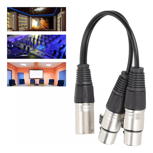 Cable Y Adaptador Xlr Hembra A 2 Xlr Doble Pines Macho