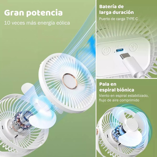A Ventilador De Escritorio Con Luz 5 Velocidades Diámetro