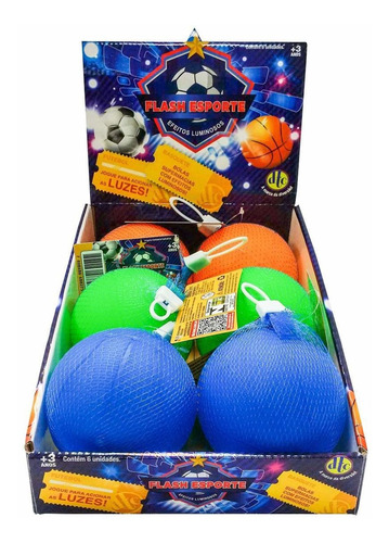 Imagem 1 de 2 de Flash Esporte Bolas Super Macia Com Luminosos Display 6 Pçs