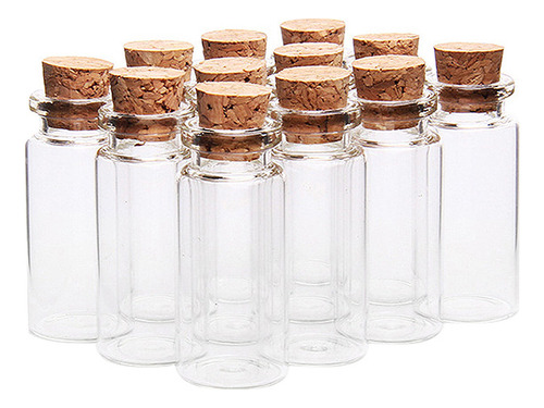 20 Frascos, Botellas De Vidrio Con Tapón De Corcho, Caja De