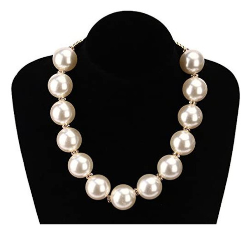 Cioou - Collar De Perlas Grandes Para Mujer, Collar De Perla