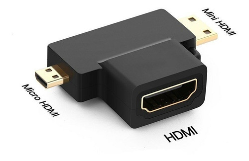 Adaptador Hdmi Fêmea P/ Mini Micro Hdmi Macho V1.4 90 (3d)