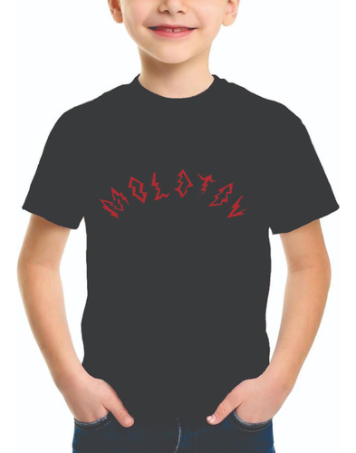 Remera Negra Niño Algodón Personalizada Molotov