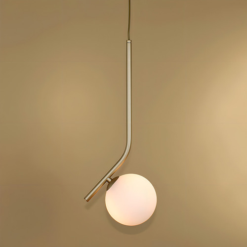 Pendente Globo Alumínio E Vidro Dourado Sala Quarto Pd2155