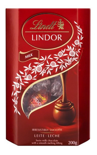 Chocolate Ao Leite Cremoso Lindor Milk Lindt Caixa 200g