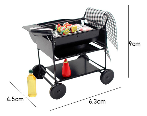 Parrilla De Barbacoa En Miniatura Para Casa De Muñecas