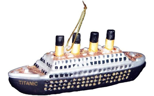 Kurt Adler Vidrio Titanic Ornamento  Pulgadas