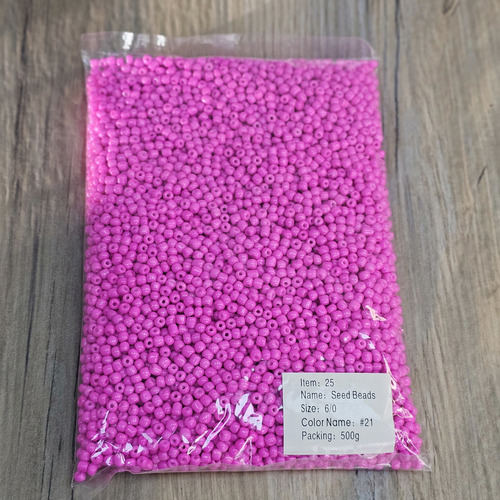 Mostacillon 500 Gramos Fucsia Bijou Diámetro 4 Mm Largo 4 Mm