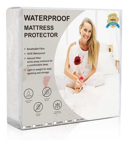Imagen 5 de 10 de Cubre Colchón Impermeable King 203×198+36cm