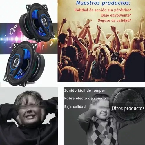 Par De Altavoces Coaxiales De Doble Banda Para Coche De 4 Pu