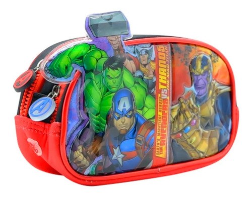 Imagen 2 de 7 de Cartuchera Pvc 2 Cierres Avengers Vs Thanos Sp867 Cresko