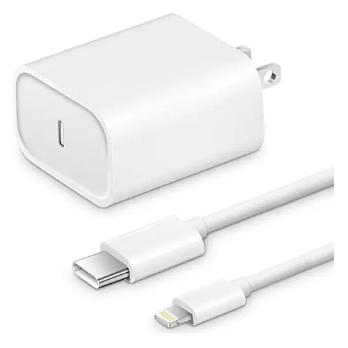  [Certificado MFI] Cargador de iPhone Apple Block USB C de pared  rápida con cable USB C a Lightning de 6 pies para iPhone 13/14/14  Plus/12/pro/pro max/11/Air Pods pro/iPad air 3/min4 (blanco