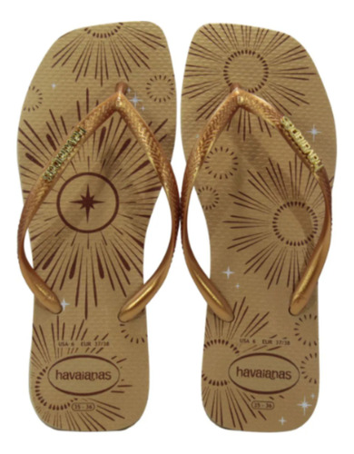 Chinelo Havaianas Slim Square Metallic Party Reveillon