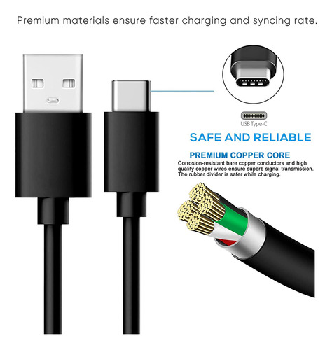 Cable De Carga Del Cargador Usb Tipo C Para LG Stylo 4 5 6,