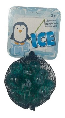 Canicas Bolsa 18 Pzs Ice No.0 16mm + Canicón Juguetes Niños