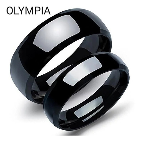 Par D Alianzas Ultra Elegantes Total-black / 6mm . Acero