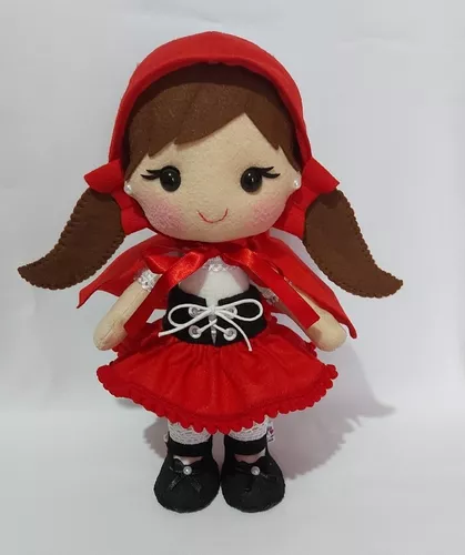 Boneca de Pano Mari com Roupa tema Chapeuzinho Vermelho