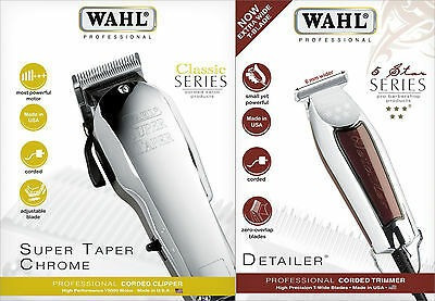 Máquina Cortapelos Wahl Chrome Más Patillera Wahl Detailer 