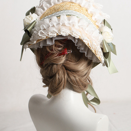 A@gift Shop Elegante Sombrero De Paja Con Parte Superior