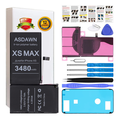 Asdawn Bateria 3480 Mah Para iPhone XS Max No Xr Repuesto +