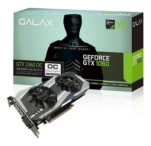 Placa de vídeo Nvidia Galax  GeForce 10 Series GTX 1060 60NRH7DSL9OC OC Edition 6GB