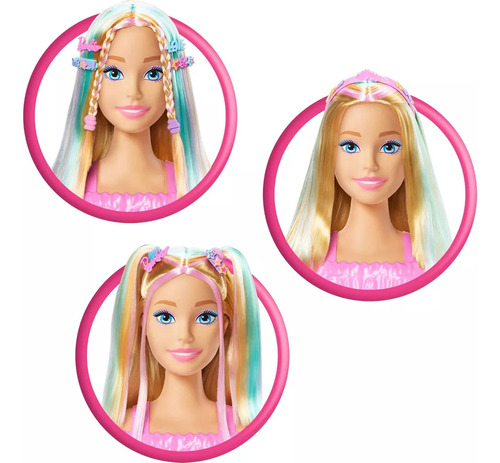 Barbie Styling Head 20 Accesorios Cabeza Para Peinar Rubia
